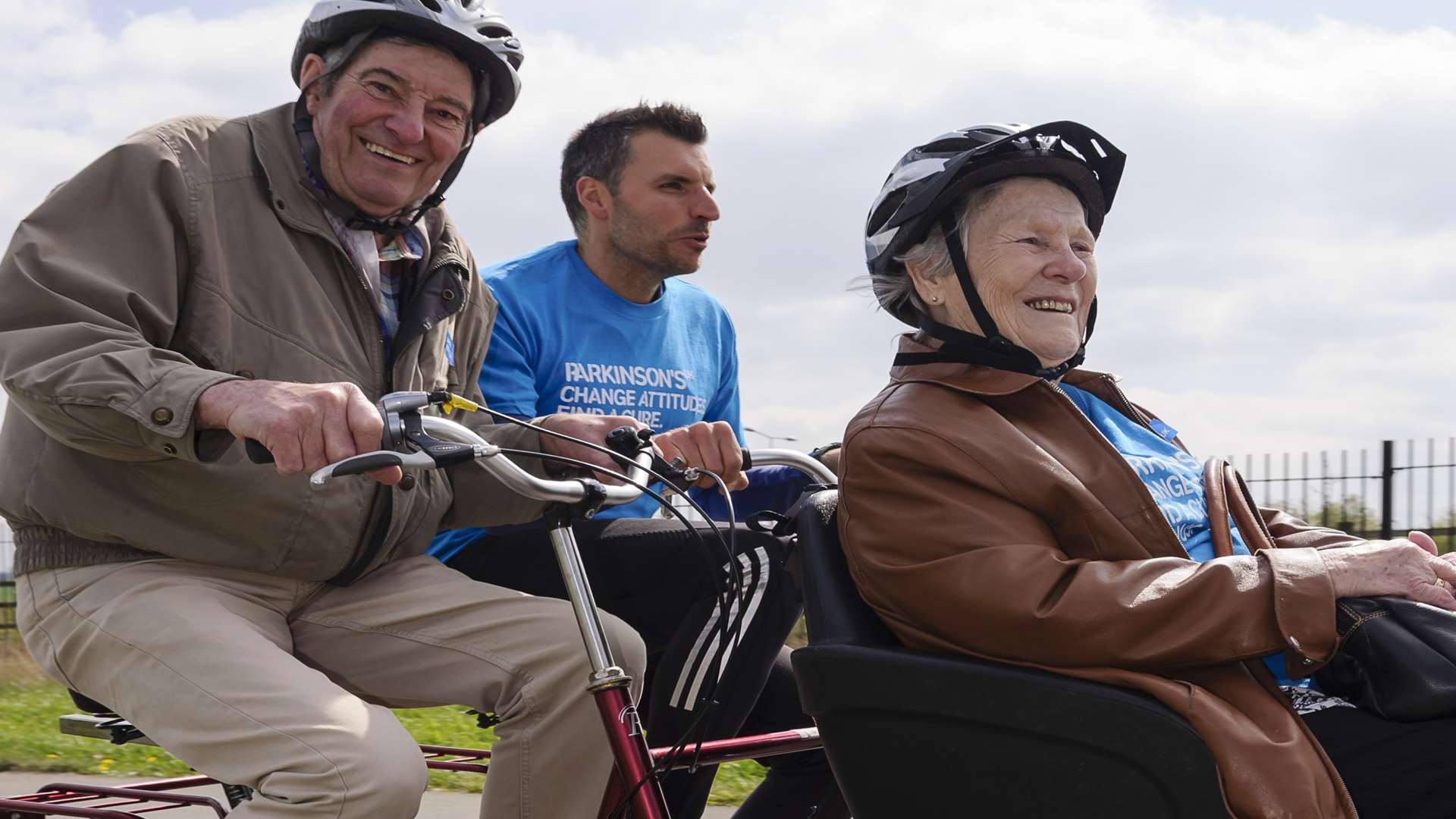 Visitors get to grips with the specially adapted bikes. Picture: Andy Payton