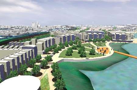 An artist's impression of what the Rochester Riverside development could look like