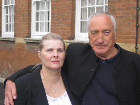 Parents of Jason Murray, Angela and Stephen standing outside Gravesend Coroner's Court