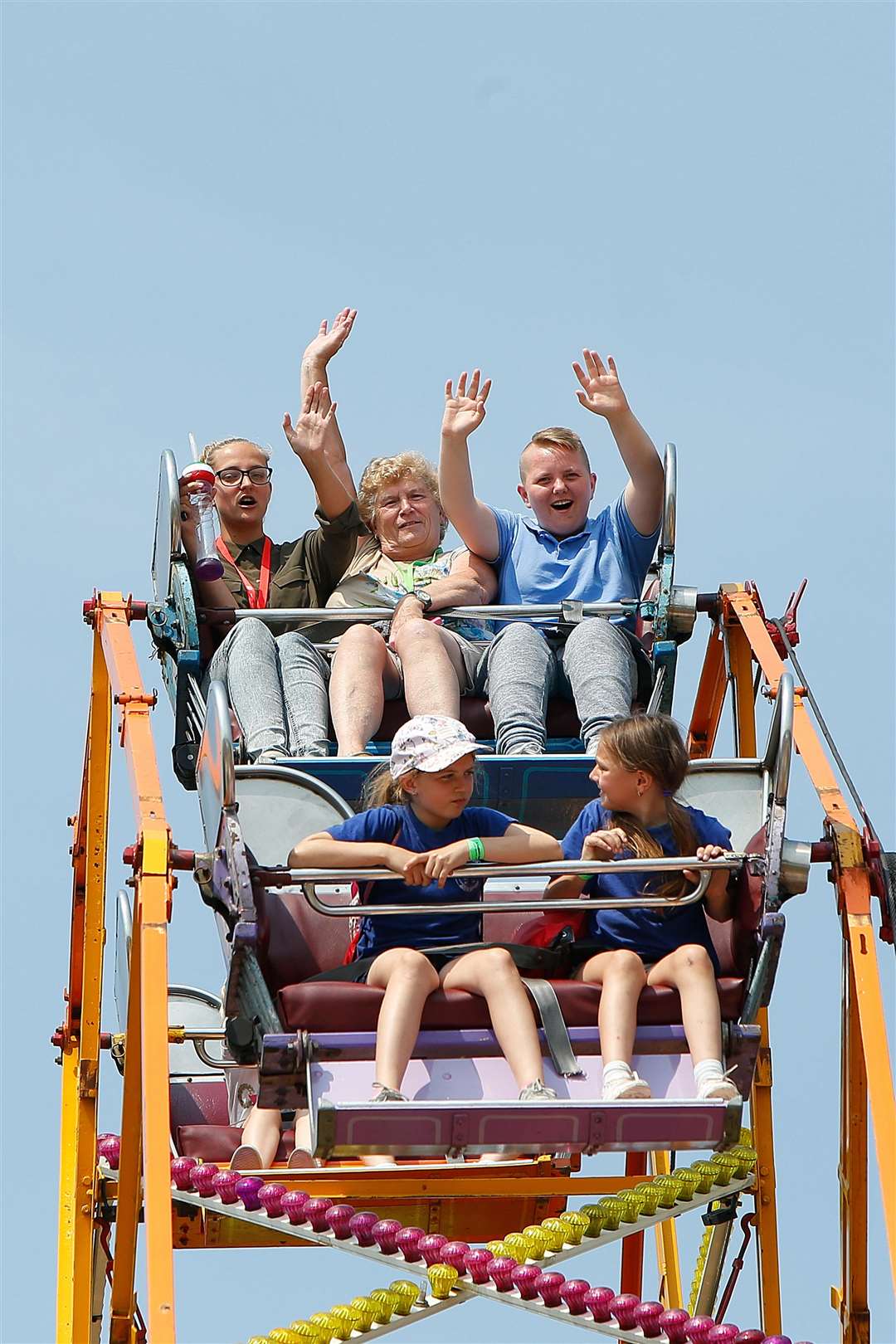 Visitors are riding high in the fairground