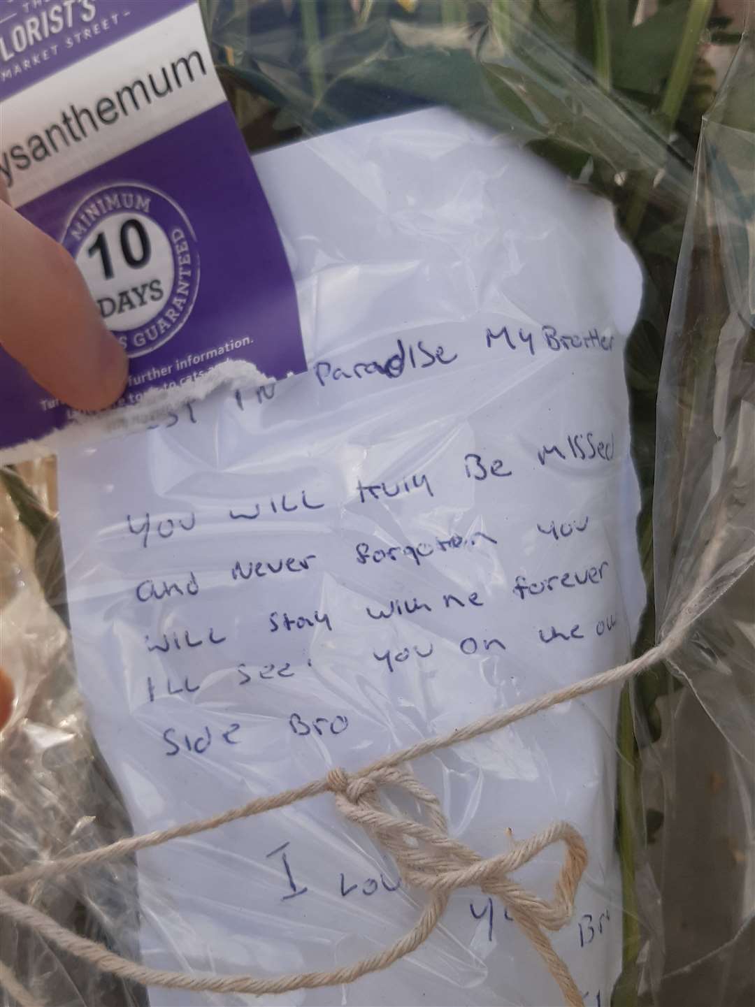 Floral tributes were laid at the scene where Matthew Russell died