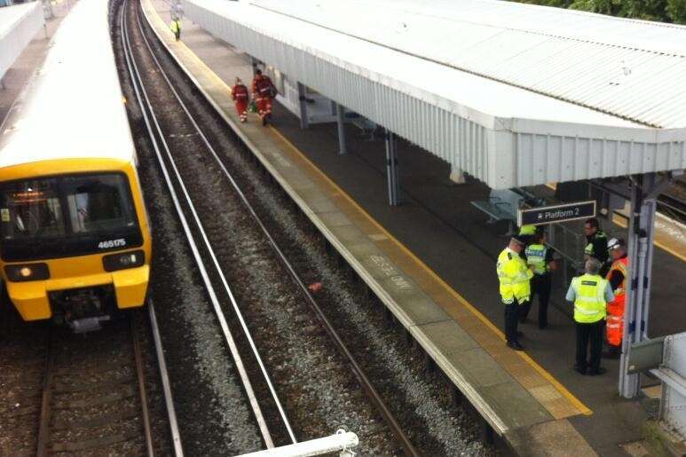 Services were delayed after a woman was hit by a train. Picture: @JoshBythesea