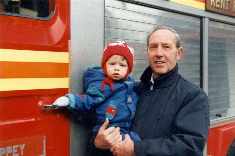 George Purdy, pictured with his grandson Joe in 1993