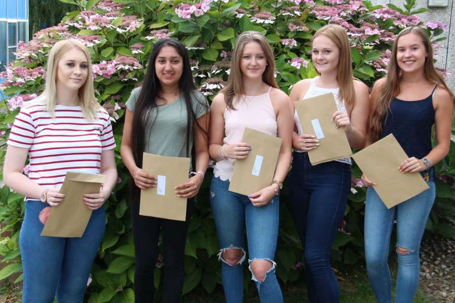 Maplesden Noakes students collecting their A-level results