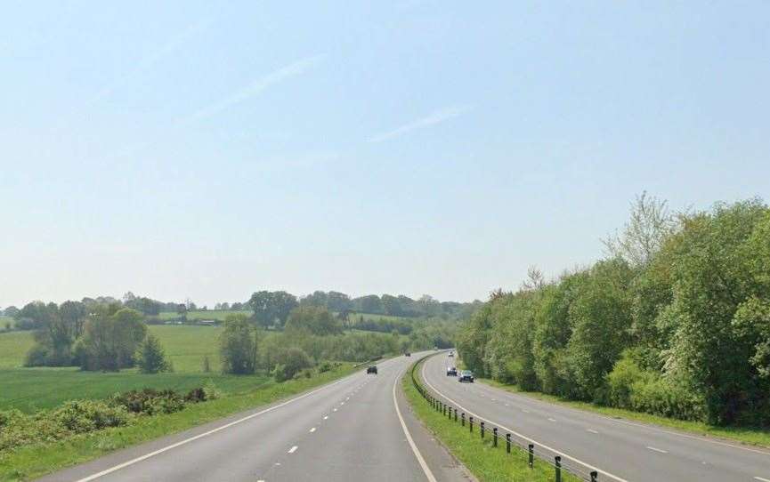 The A21 has been closed in both directions between Kipping's Cross roundabout and the Forstal Farm Roundabout at Lamberhurst due to a crash. Picture: Google Street View