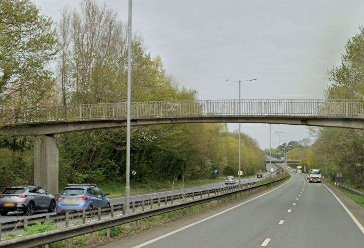 The two women found in a crashed car down a verge along the A2 at Boughton, between Canterbury and Faversham. Pic: Google