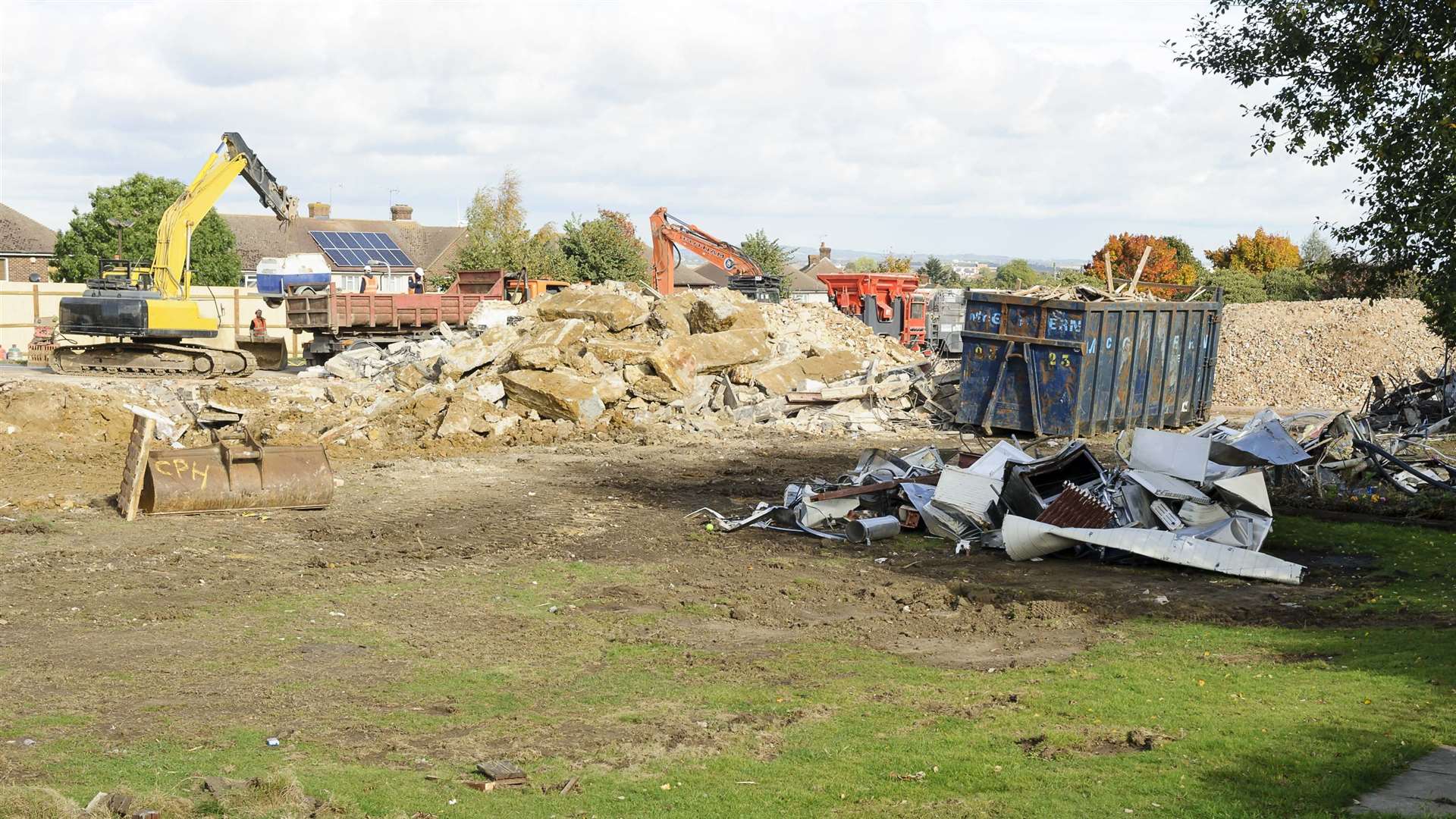 The pub was reduced to rubble