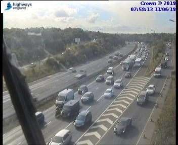 Traffic on the London-bound A2. Picture: Highways England (12131679)