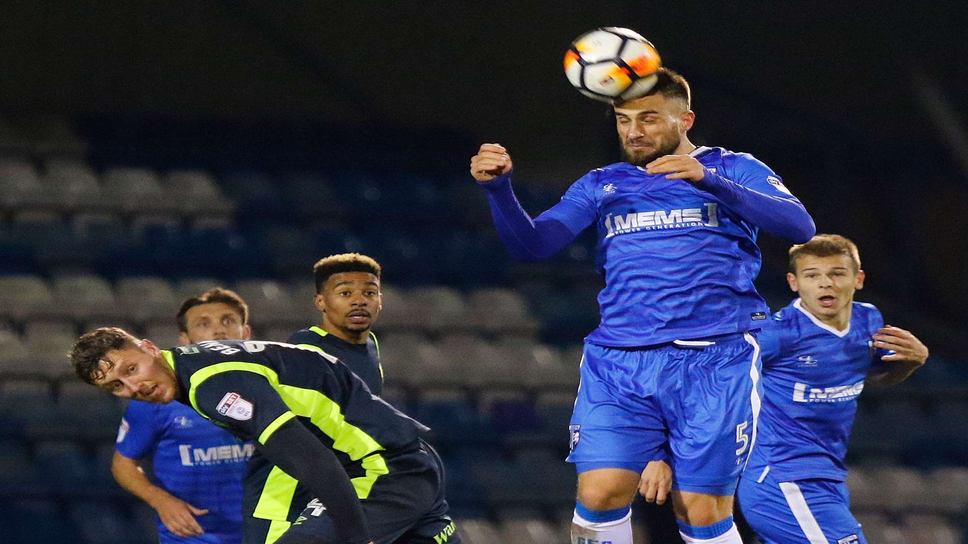 Max Ehmer heads clear for Gills. Picture: Andy Jones