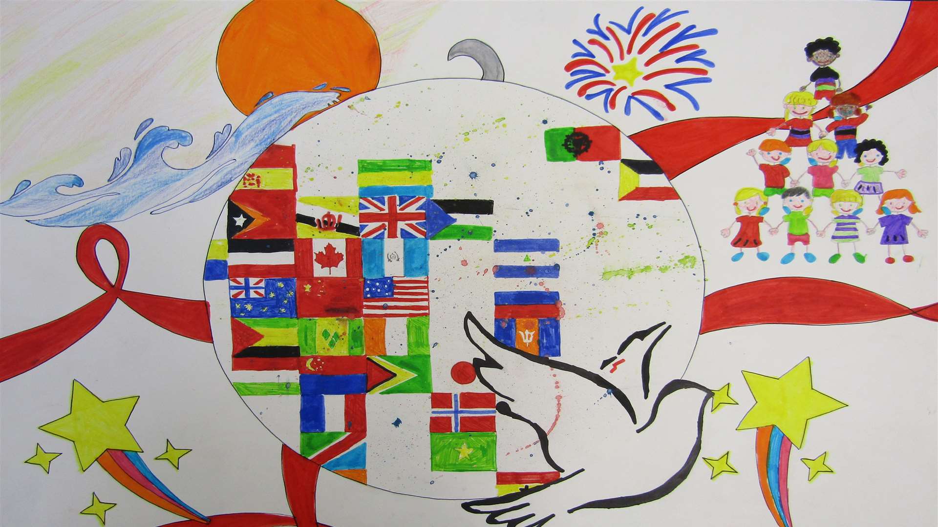 The third prize peace poster by Charlotte Hide of Dover College.