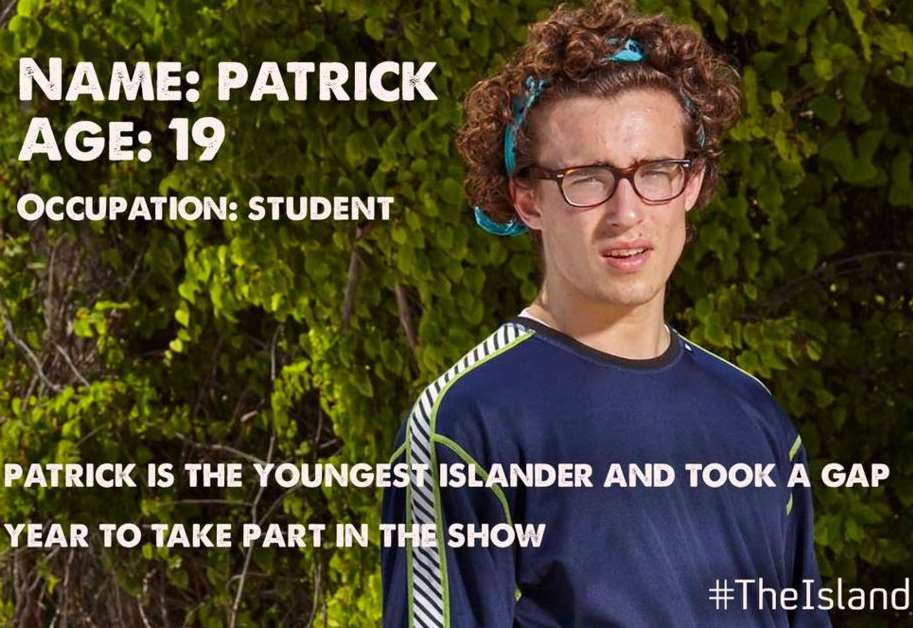 Patrick is the youngest contestant on the show this year. Picture: The Island, Channel 4