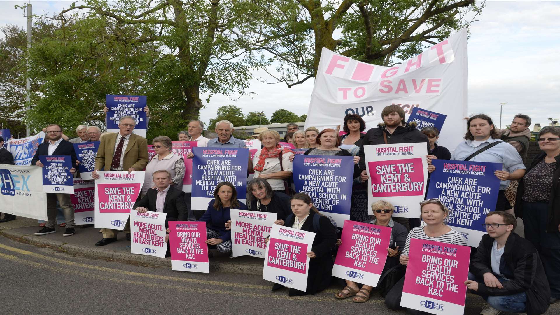 Protesters have been campaigning for improved hospital services in Canterbury