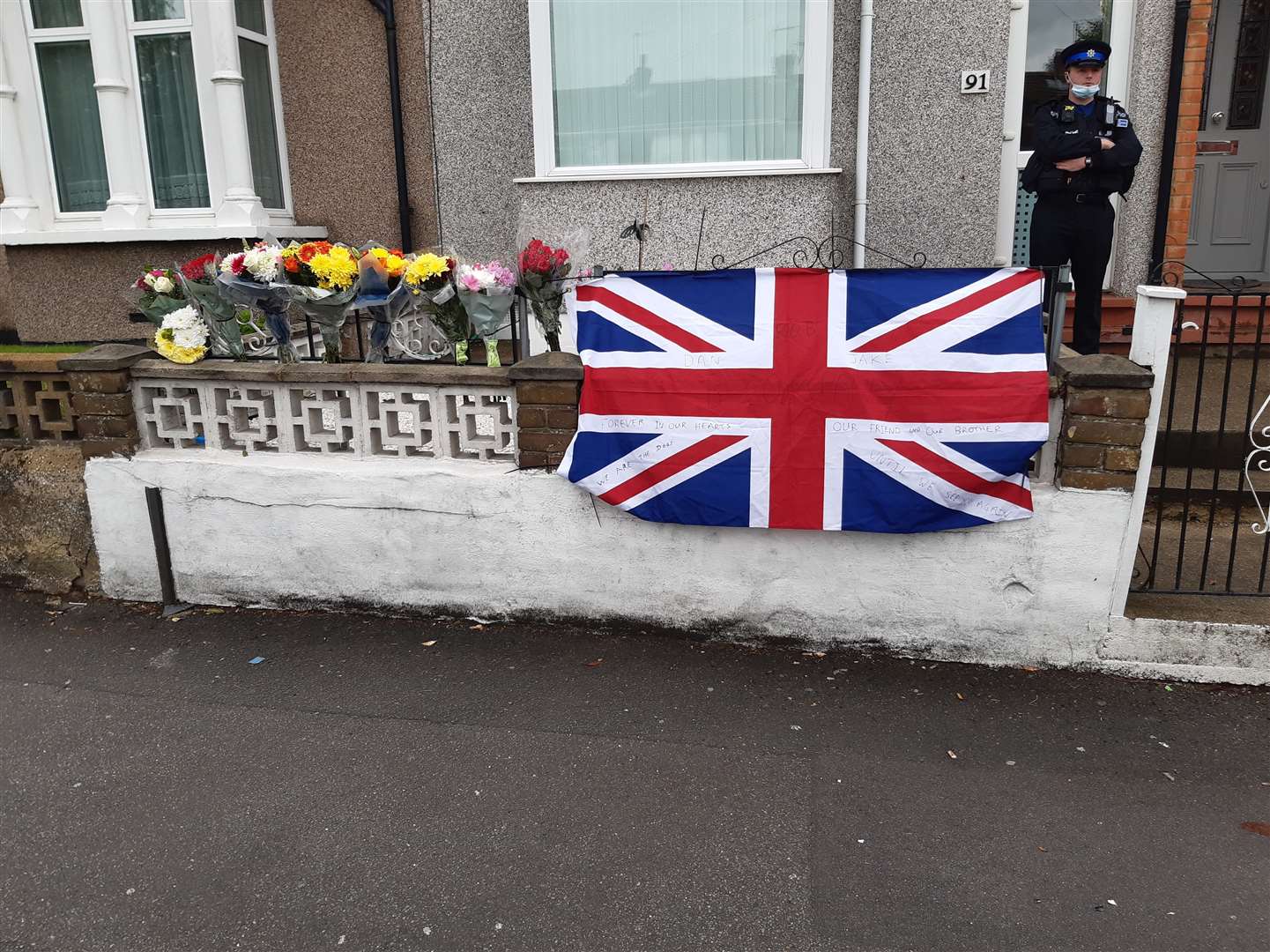 Floral tributes to Robert Williamson were left at the scene at the time
