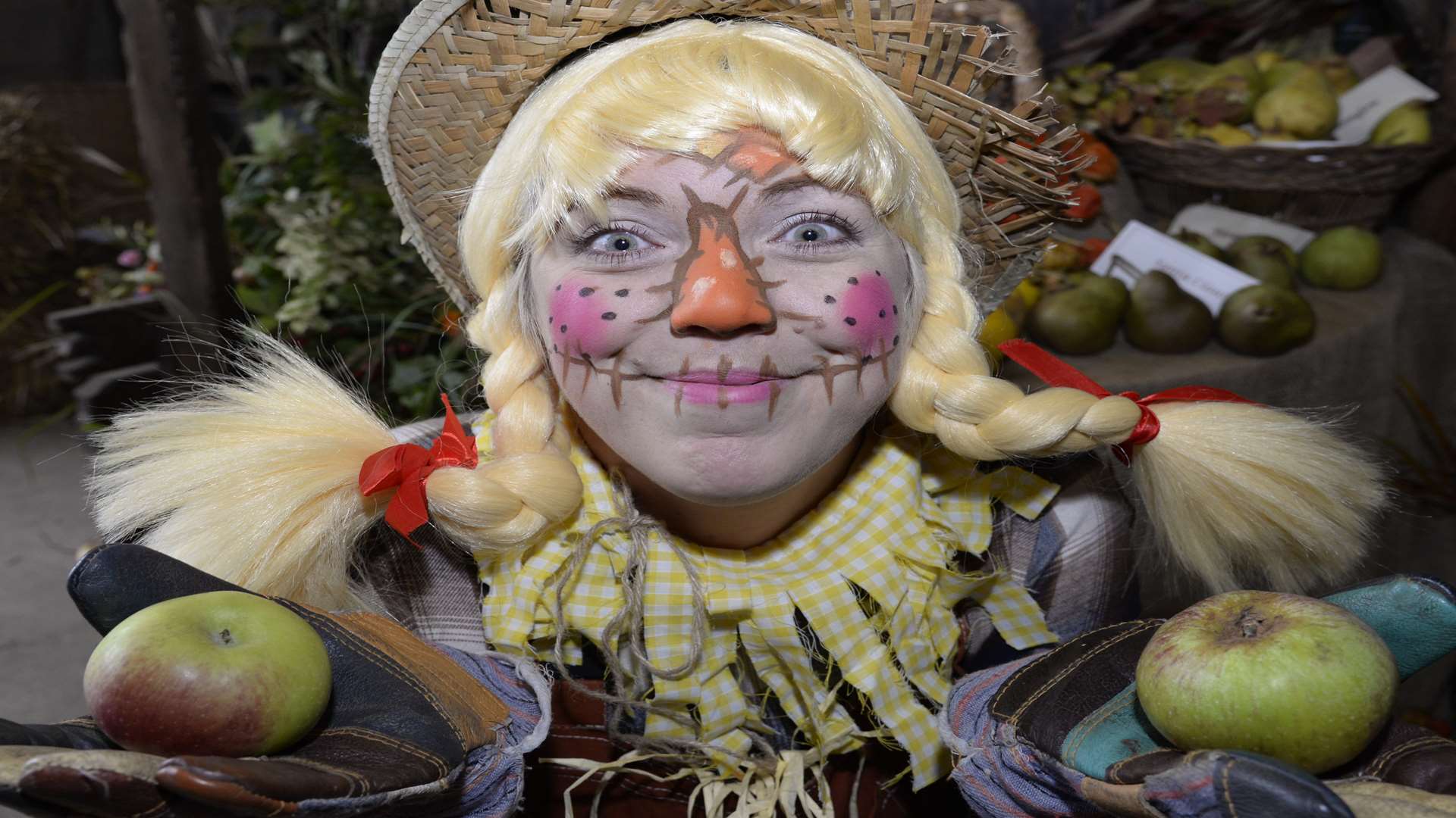 Sally the Scarecrow, Kelly Burrows, at last year's National Apple Festival