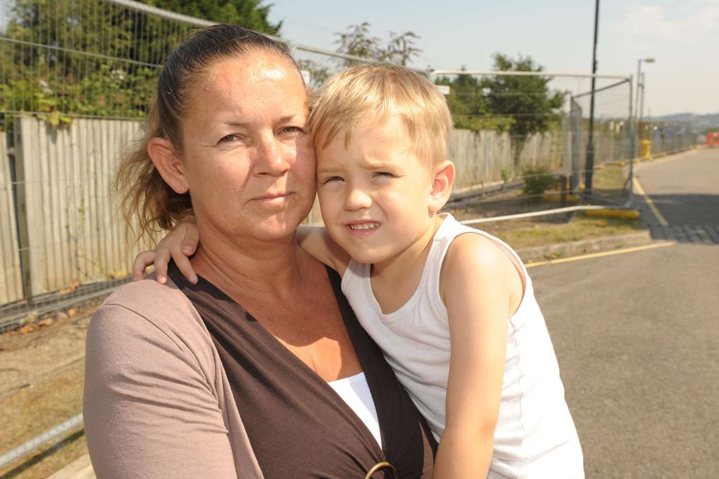 Strood mother Susan Dray and son Lucas by the railway track