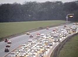 An accident has closed two lanes of the M25