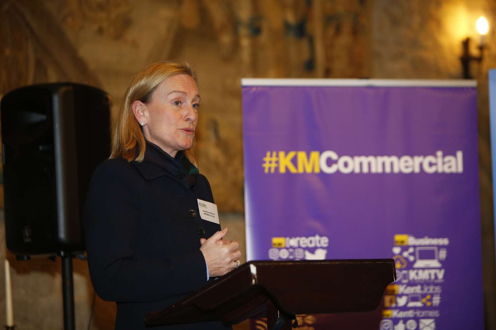KM Media Group chairman Geraldine Allinson at the launch event for KEiBA 2019 at Allington Castle