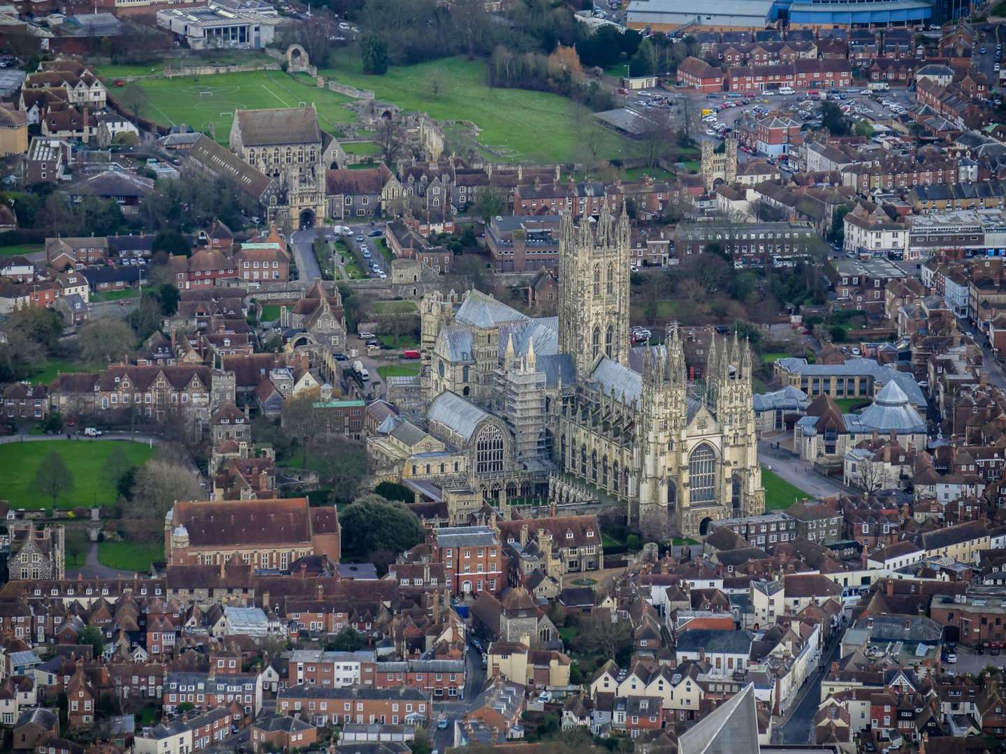 A view of Canterbury from the air. Picture: Getty Images/iStock/Paul Stevens