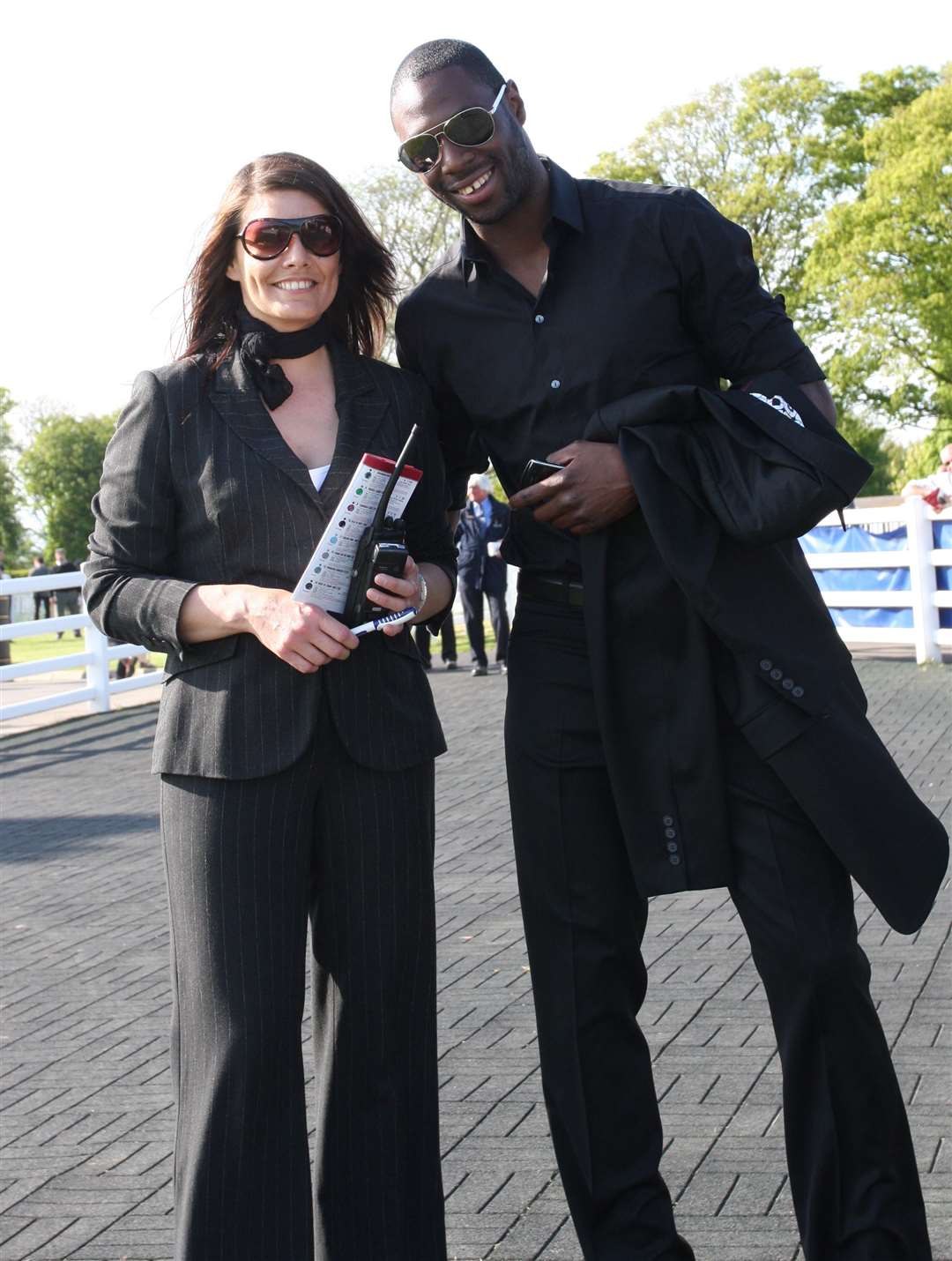 Racecourse manager Emma Santer and Tottenham Hotspur captain Ledley King at Folkestone Racecourse in May 2009. The centre-back was part-owner of fancied chestnut gelding 'King of Defence' - which finished third in the 4.30pm. Picture: Chris Denham