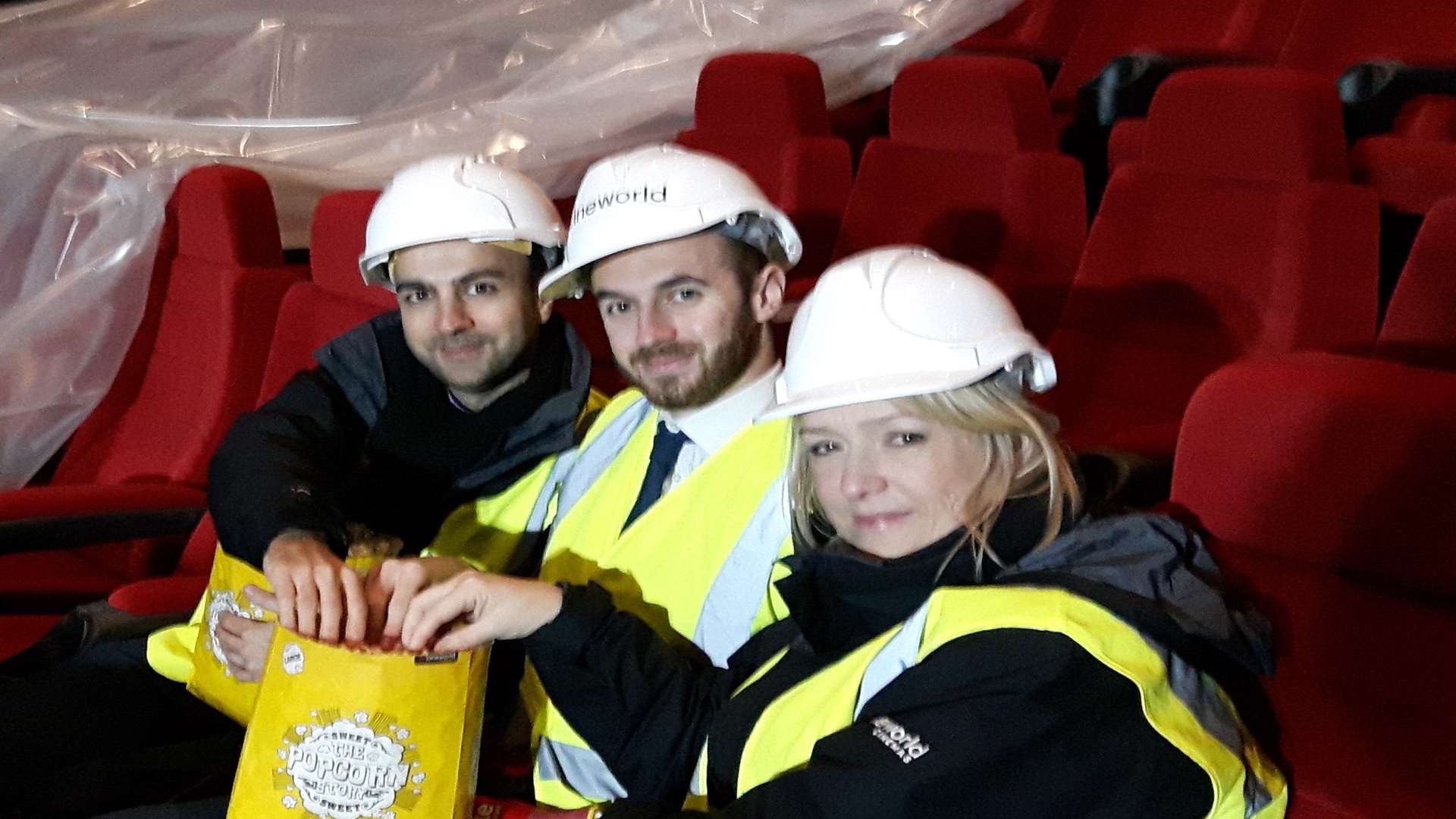 Leading Cineworld team members at Dover. From left regional manager Iman Fathi, general manager Luke Admans and operations director Kelly Drew