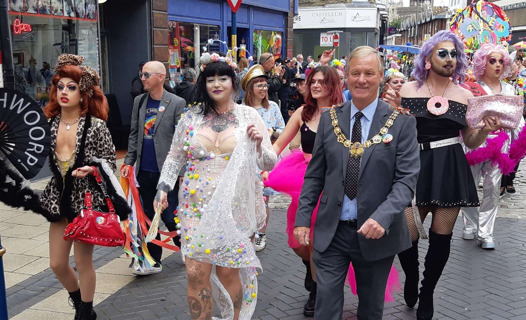 The mayor of Dover joins in the fun at last year's Pride