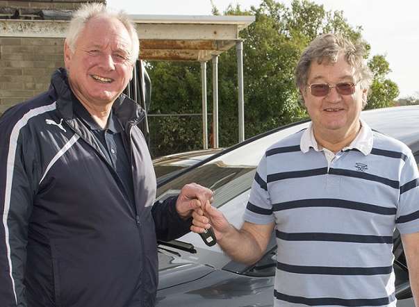 Folkestone Invicta manager Neil Cugley with chairman Jim Pellatt
