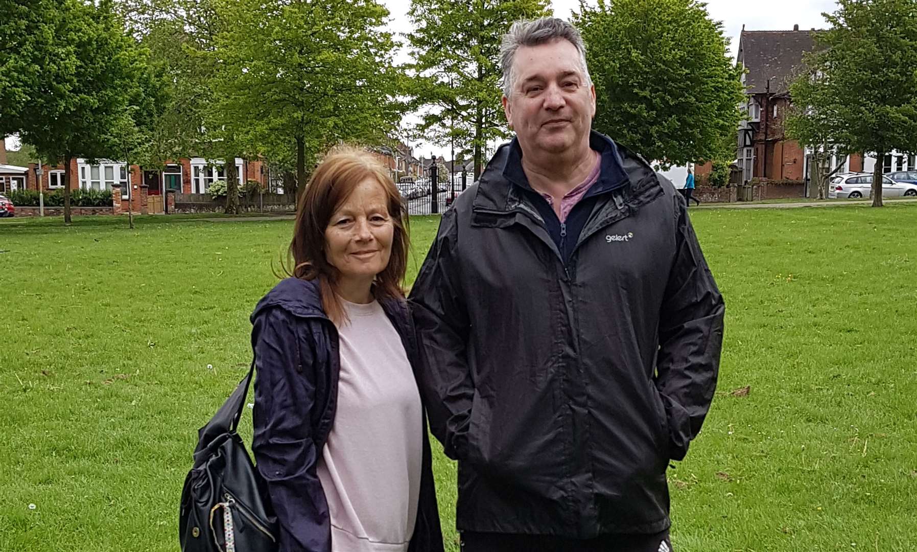 Tina and Nick Terry in Victoria Park, Ashford