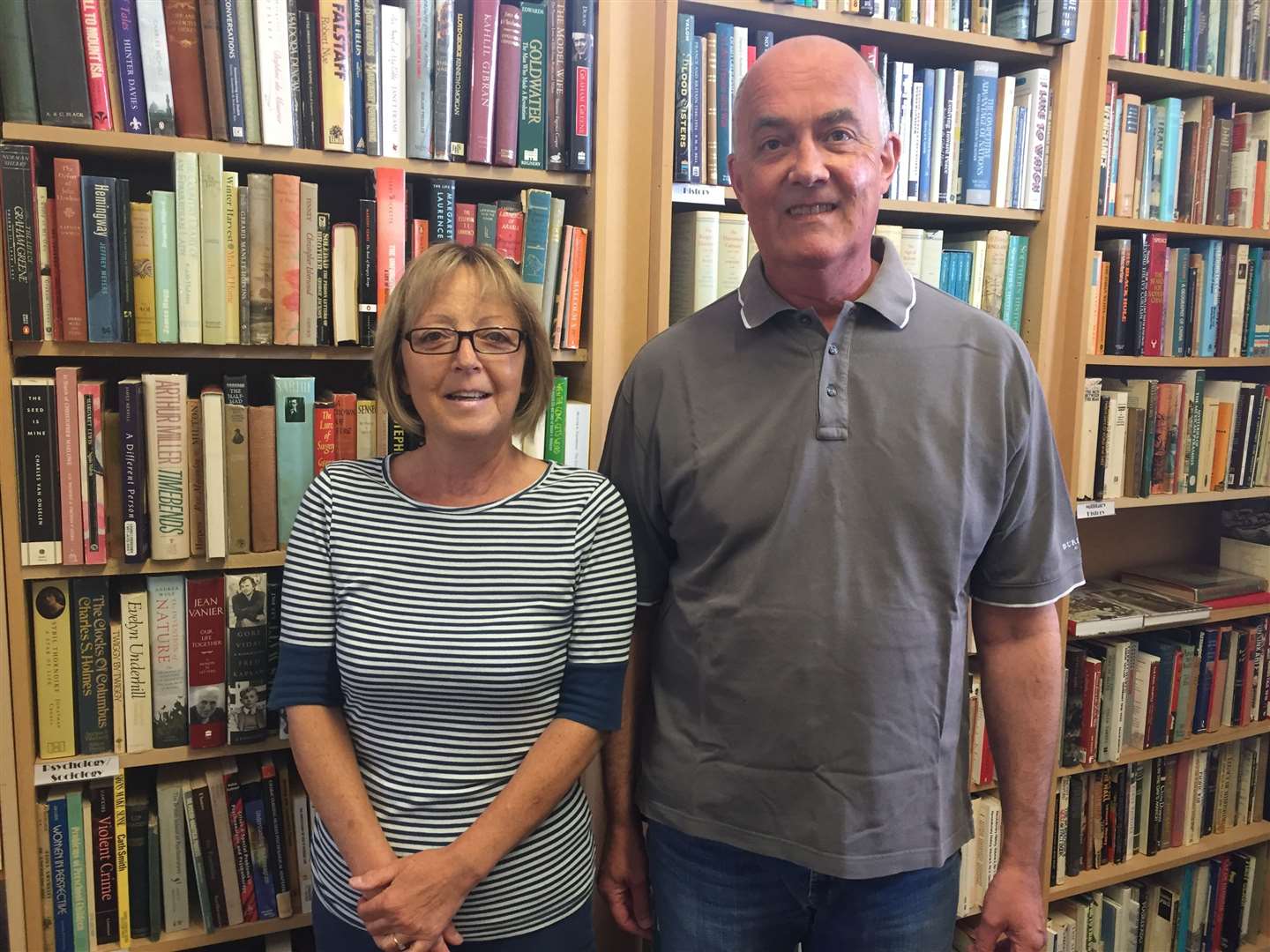 Tiziana Mazzoli and her partner Michael Dowling in their new book shop