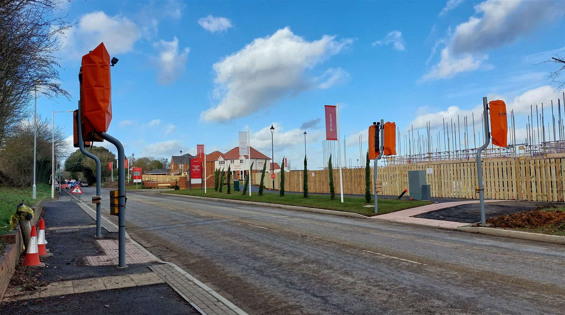 Traffic lights at the new pedestrian crossing are set to be switched on next month