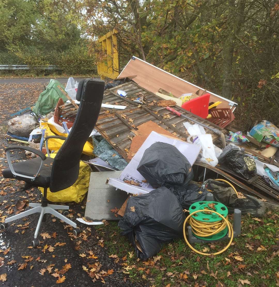 Large amounts of household rubbish was found dumped on country lanes. Photo: Sevenoaks Council