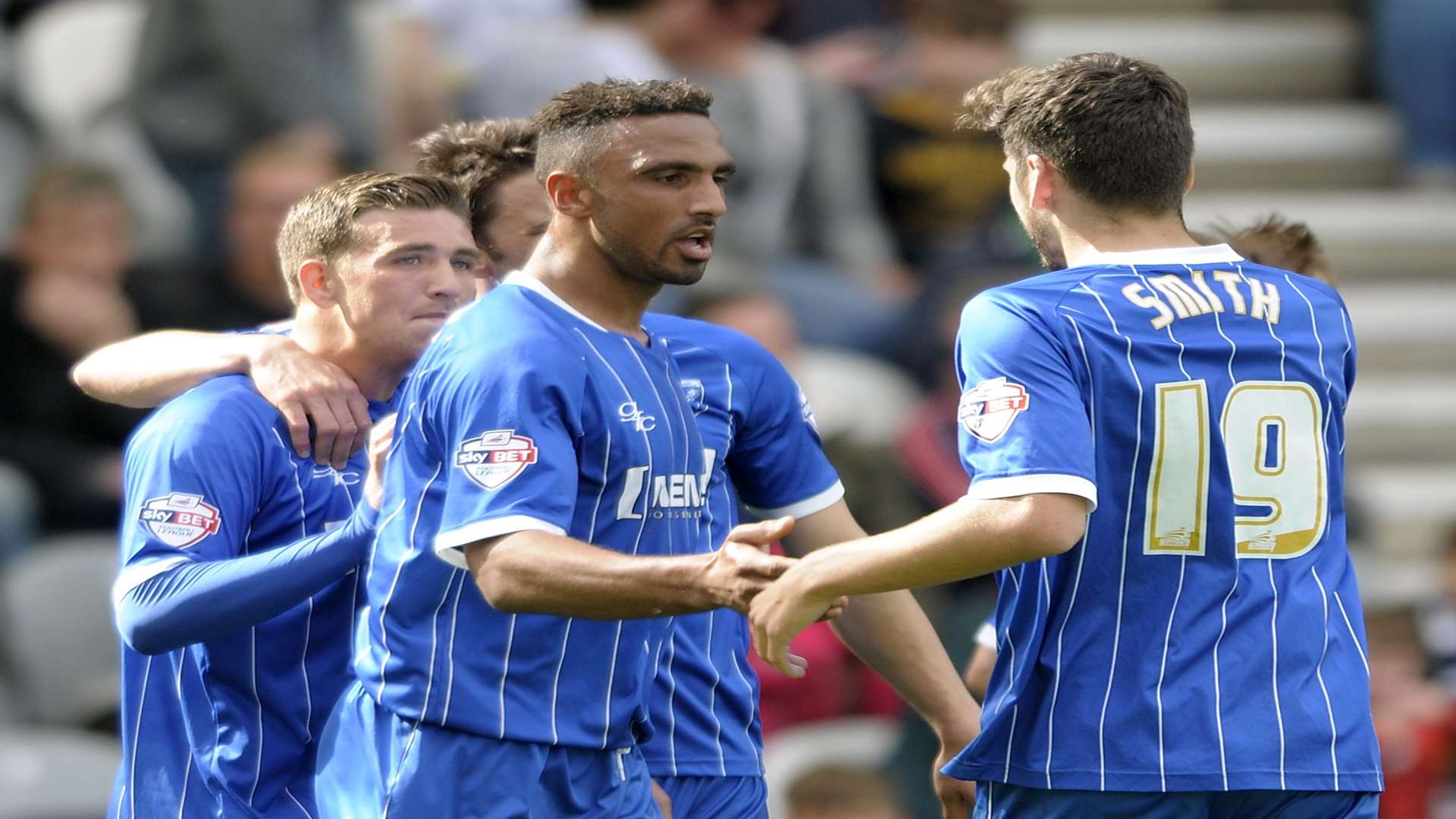 Gillingham celebrate scoring an equaliser at Preston Picture: Barry Goodwin