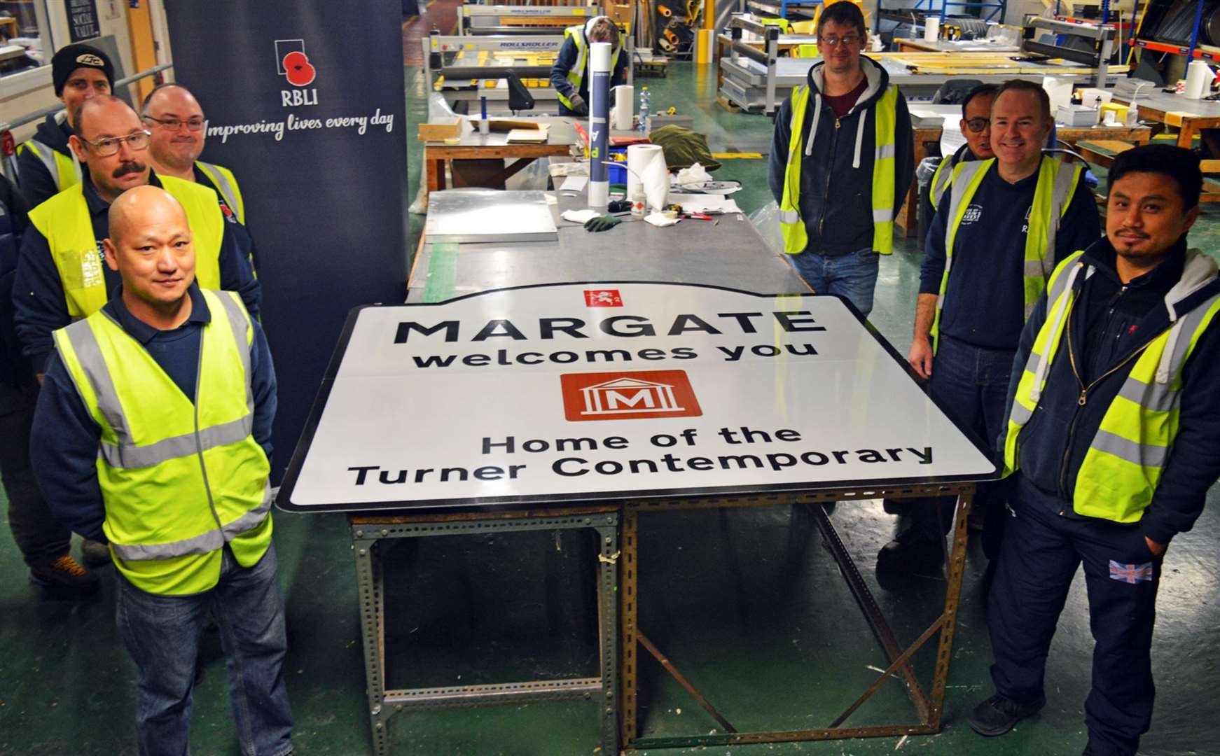 The sign welcoming visitors to Margate, created by employees at Royal British Legion Industries' factory in Aylesford (8614149)