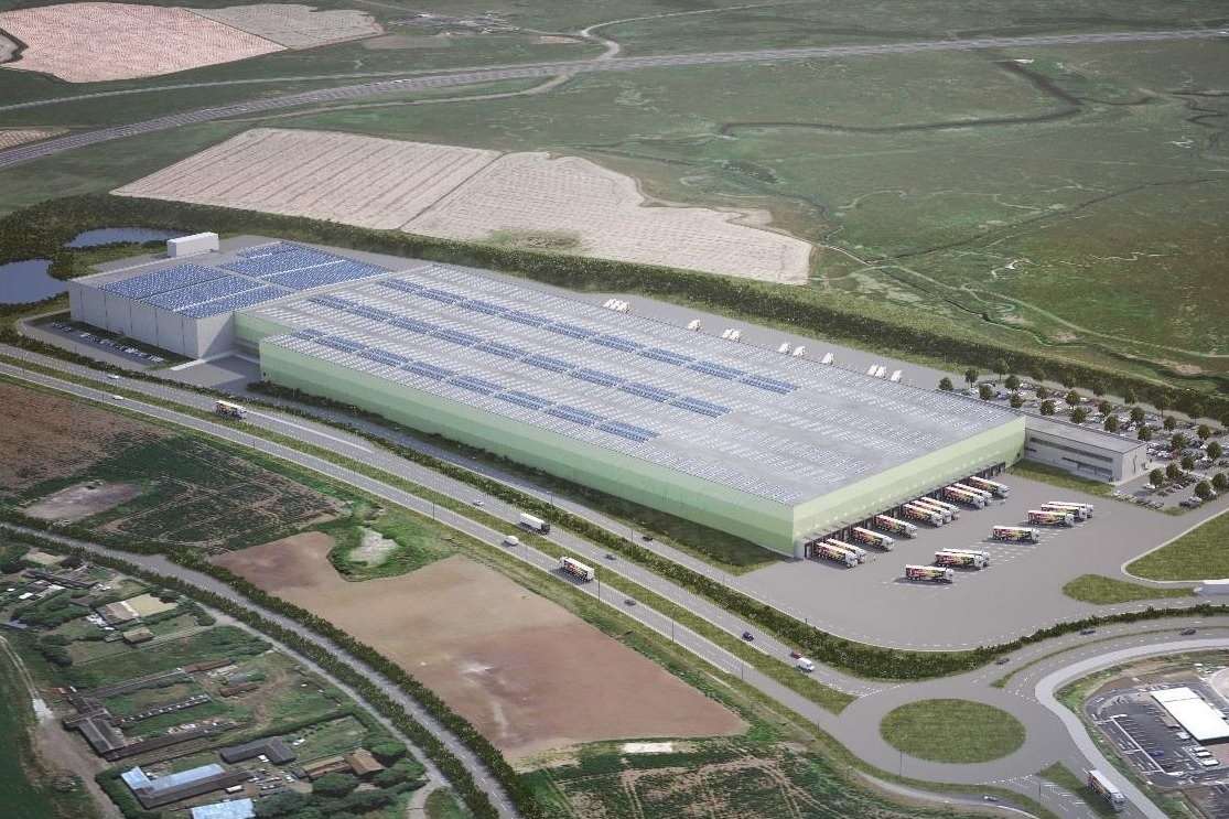 An aerial view of how the distribution centre could look.