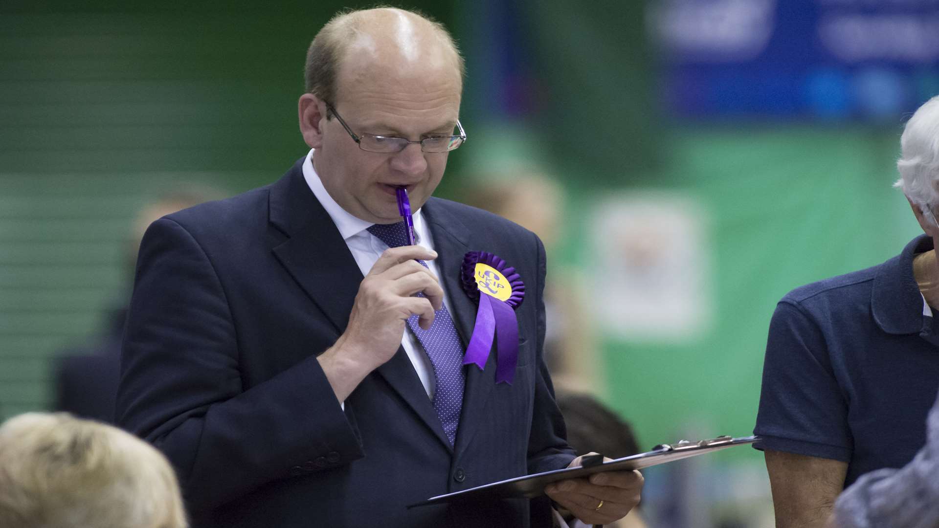 Mark Reckless at the Rochester and Strood count in Medway Park, Gillingham