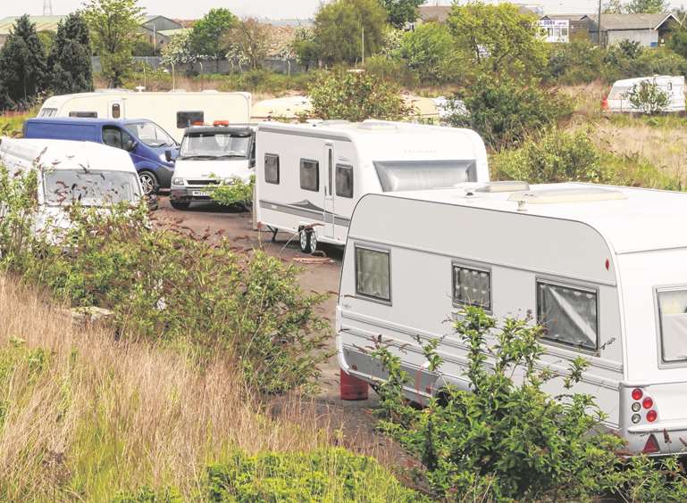 Travellers have moved on to land in Upper Harbledown, Canterbury. Stock Image.