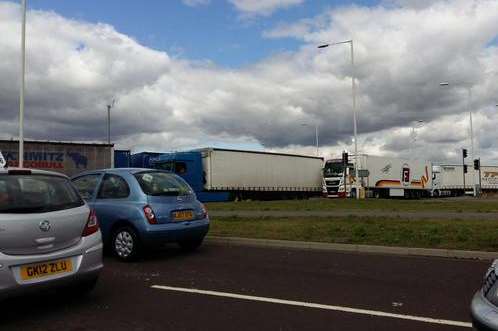 Drovers roundabout has been at a standstill. Picture: @The_Big_Rex