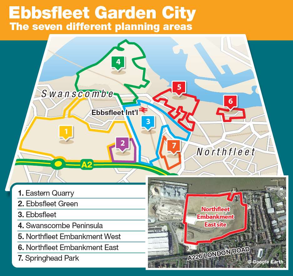 Northfleet Embankment East is one of the seven strategic sites that have been earmarked for the Ebbsfleet Garden City.