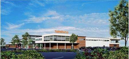 An artist's impression of the planned new Sainsbury's store in Strood
