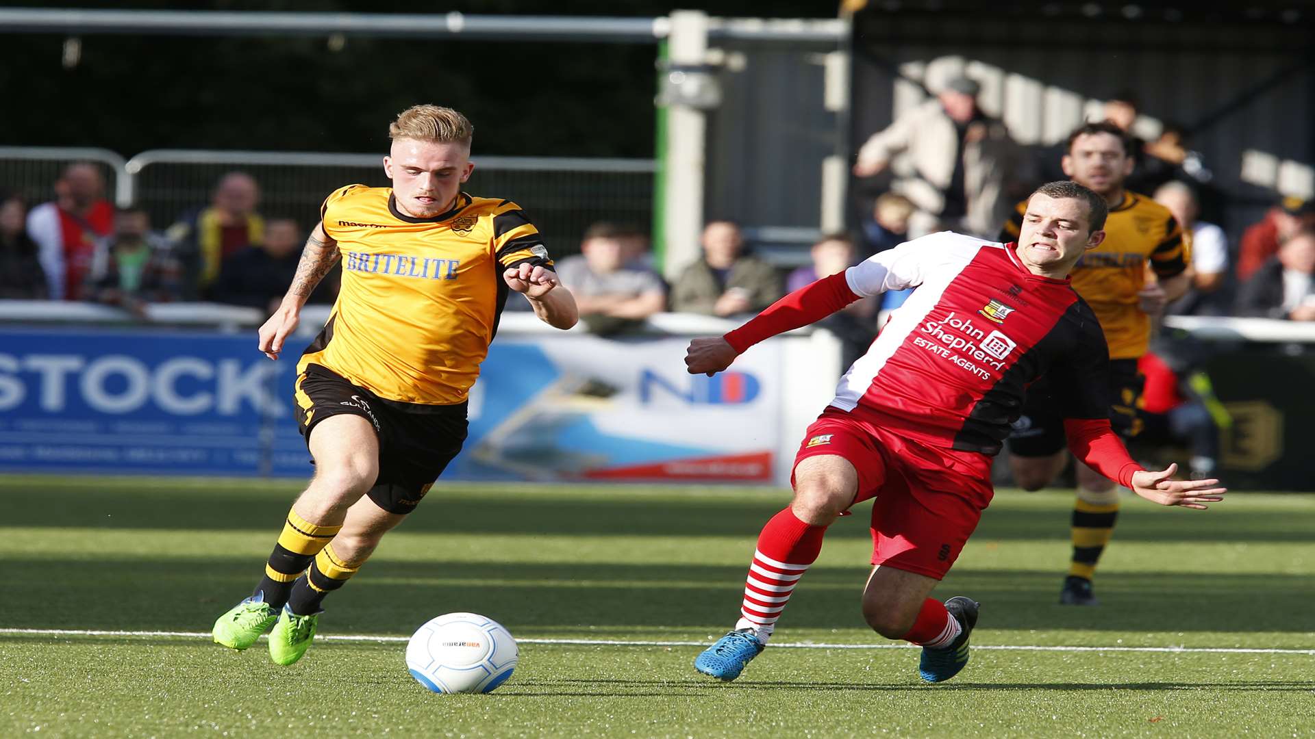 Bobby-Joe Taylor looks to get Maidstone going against Solihull Picture: Andy Jones
