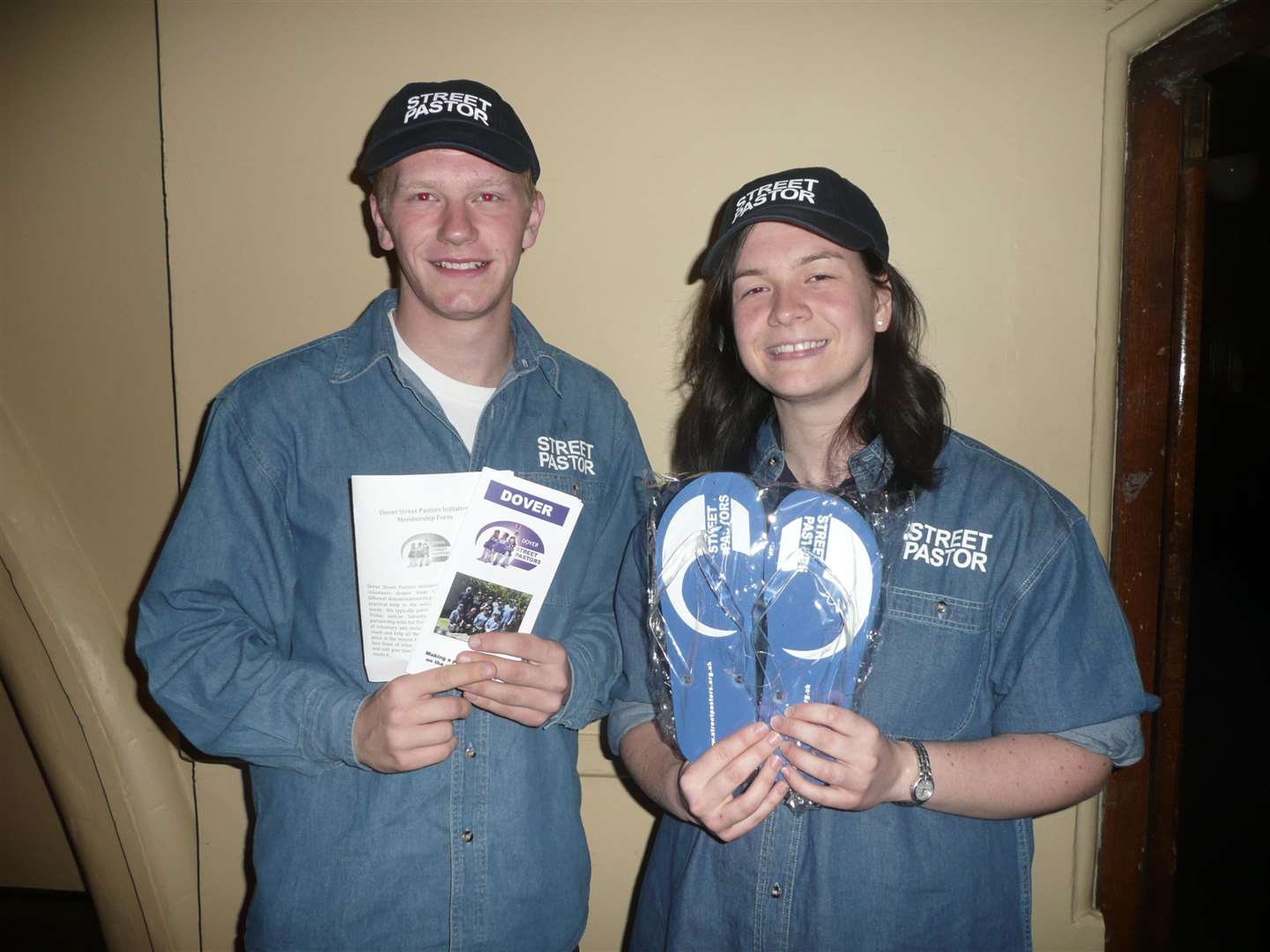 Two of Dover's first Street Pastors, Ben Robinson and Rachel Day ,September 2011. Picture: Graham Tutthill