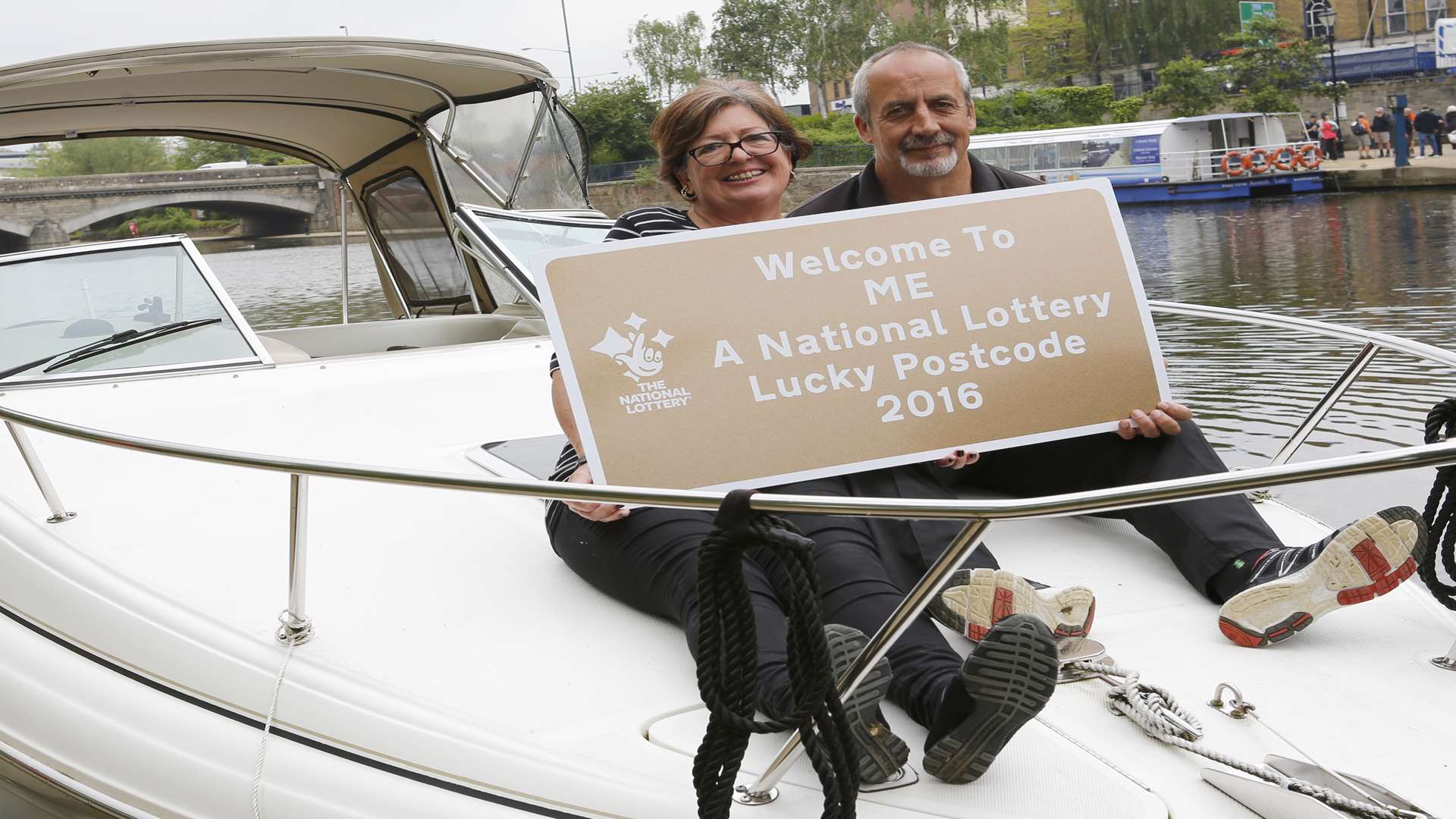 Lottery winners Wayne and Desirée Home moored on the River Medway in Maidstone