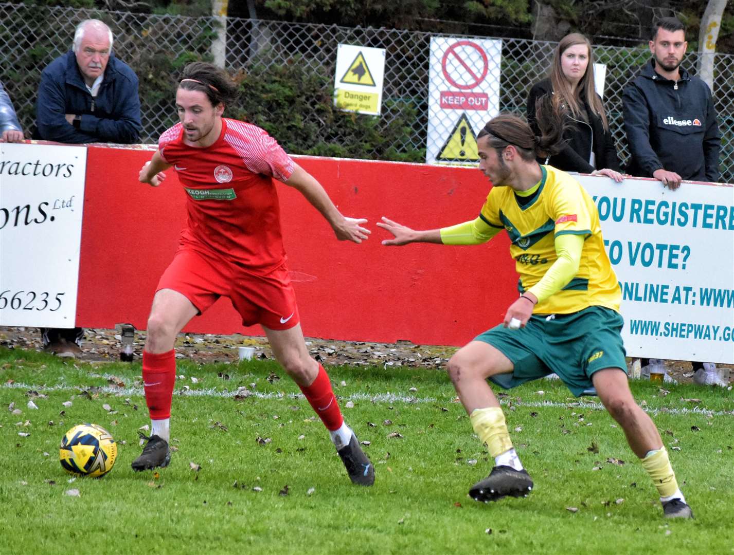 Action from Hythe's Kent derby against Ashford. Picture: Randolph File