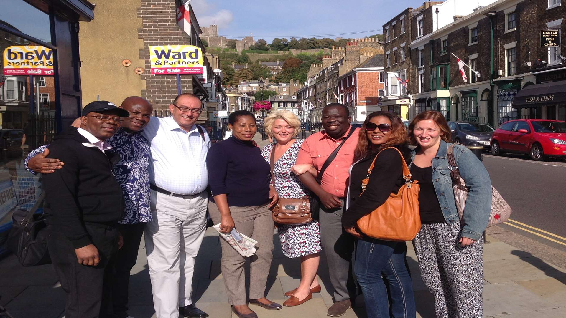 Members of the migrant charity Samphire at Castle Street, Dover, where it is based