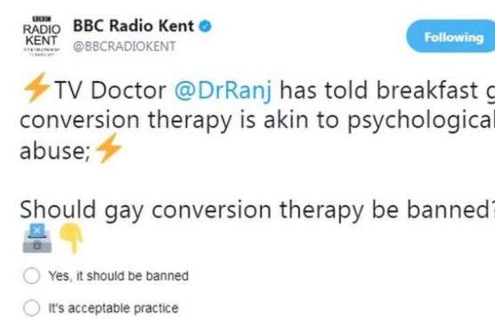 BBC Radio Kent apologised over the tweet