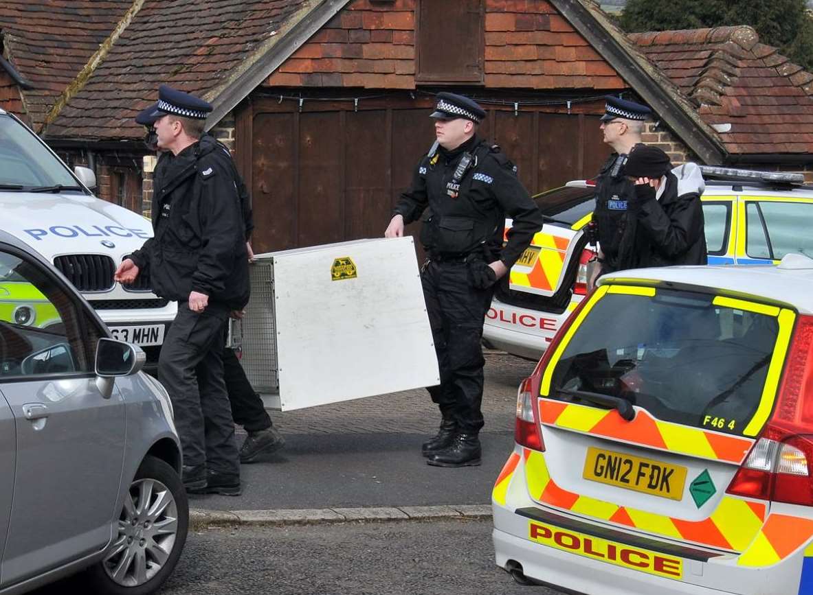 RSPCA inspectors assisted police. Picture: Philip Hoath