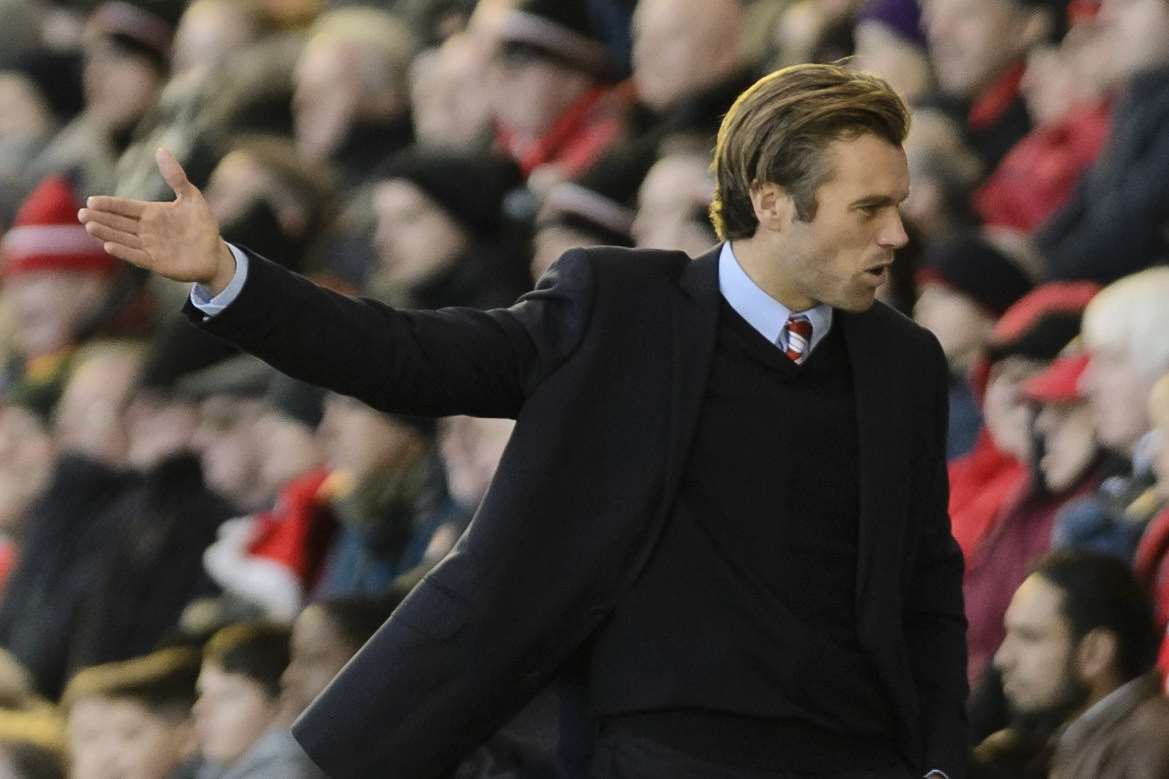 Ebbsfleet boss Daryl McMahon on the touchline Picture: Andy Payton