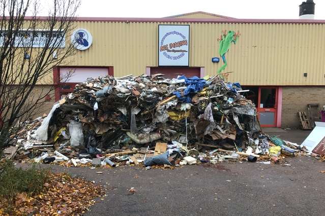 The rubbish was dumped in Enterprise Close. Picture: Steve Hills
