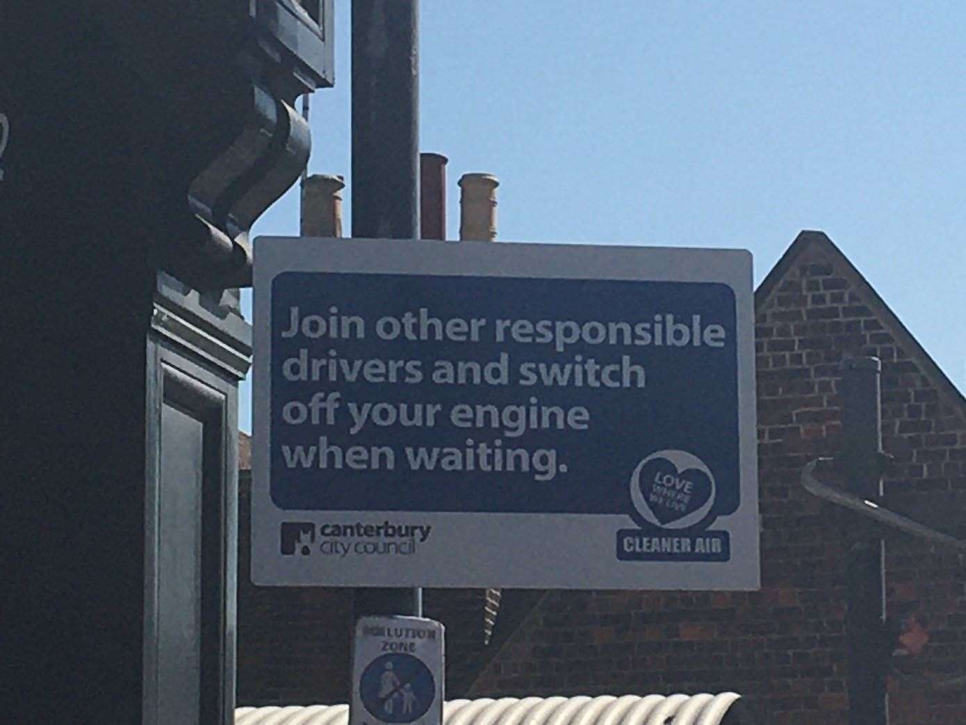 One of the signs in place in Canterbury. Picture: The University of Kent