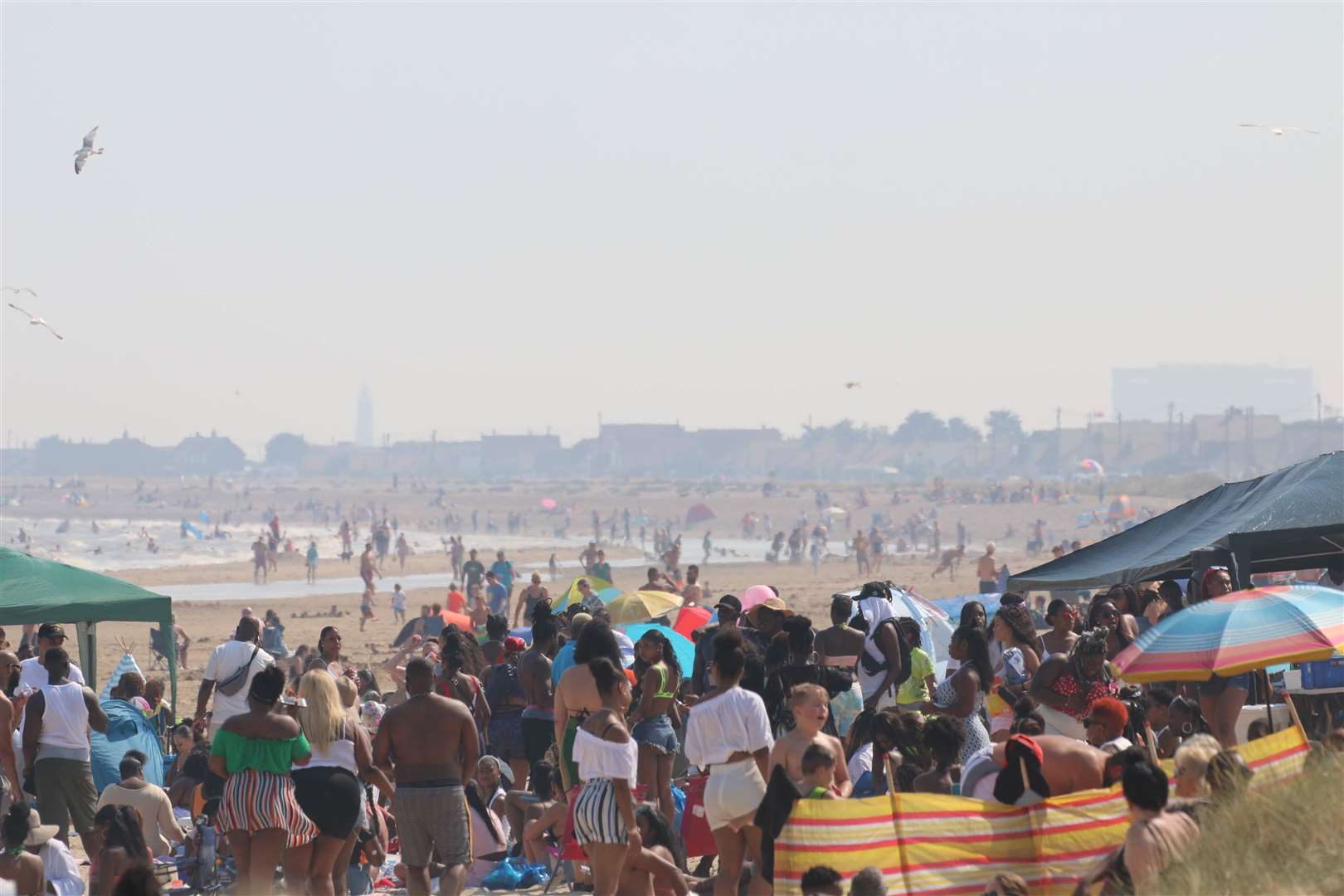 Thousands of people took to Greatstone beach as part of a pre-planned 'beach cookout' on Sunday