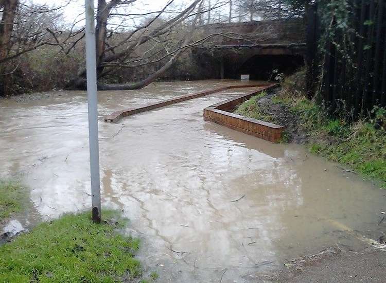 The path that leads from Asda to the Newtown estate has flooded...again